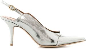 Malone Souliers mirror leather slingback pumps Grey