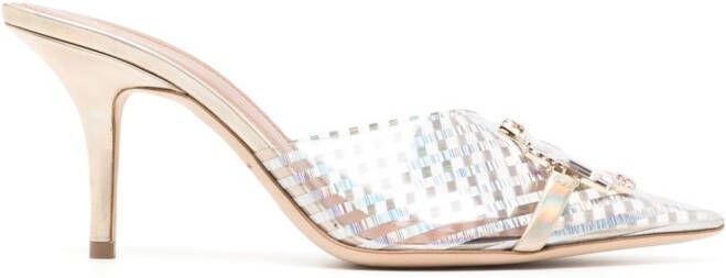 Malone Souliers Missy 70mm embellished stiletto mules Silver