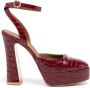 Malone Souliers Mora 140mm crocodile-embossed effect pumps Red - Thumbnail 1