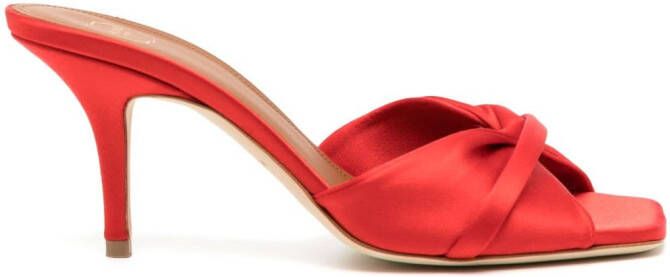 Malone Souliers Perla 70mm twist-detail satin sandals Red