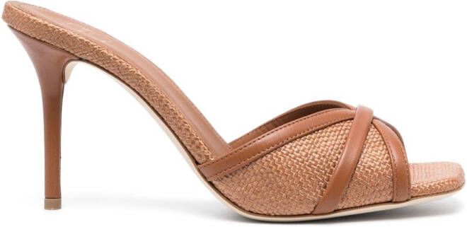 Malone Souliers Perla 70mm woven-raffia sandals Brown