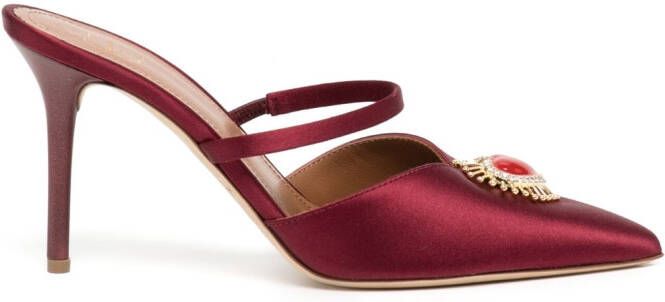 Malone Souliers pointed-top 80mm mules Red