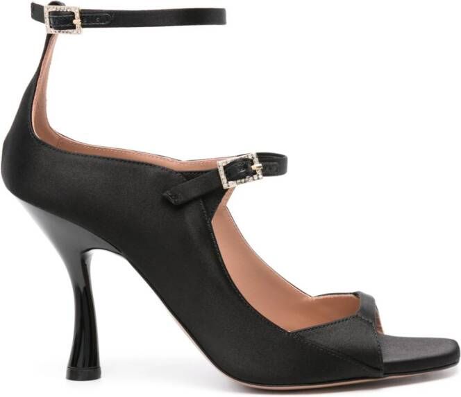 Malone Souliers Riley 90mm satin sandals Black