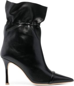 Malone Souliers ruched pointed boots Black