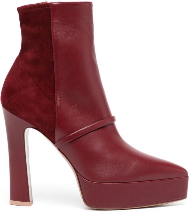 Malone Souliers Rue 140mm pointed-toe boots Red