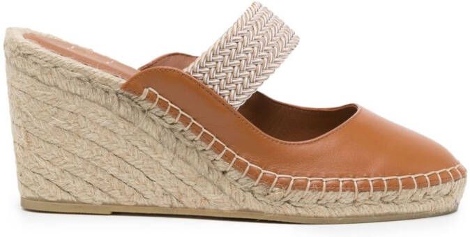 Malone Souliers Siena 90mm leather espadrilles Brown