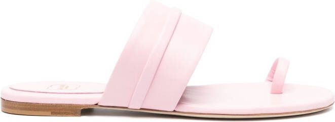 Malone Souliers single-strap leather flat sandals Pink
