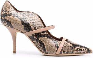 Malone Souliers snakeskin-print pointed pumps Brown