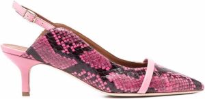 Malone Souliers snakeskin-print slingback pumps Pink