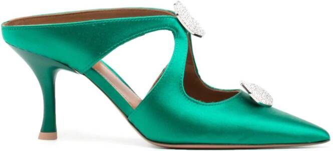 Malone Souliers Tina 75mm crystal-embellished pumps Green