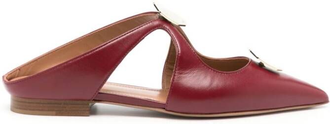 Malone Souliers Tina leather flat mules Red
