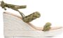 Manebi 105mm braided wedge-heel espadrilles Green - Thumbnail 1