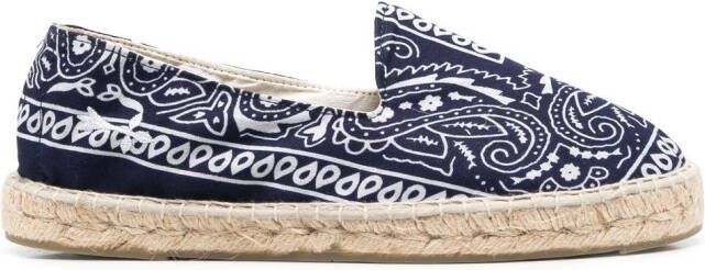 Manebi bandana-print espadrilles Blue