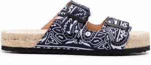 Manebi bandana-print sandals Blue
