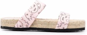 Manebi bandana-print sandals Pink