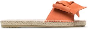Manebi bow-detail suede sandals Orange