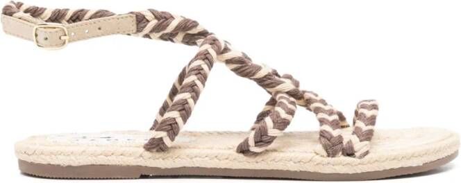 Manebi braided-straps espadrilles Brown