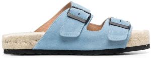 Manebi buckled flat sandals Blue