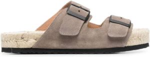Manebi buckled flat sandals Grey