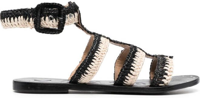 Manebi gladiator braided sandals Black