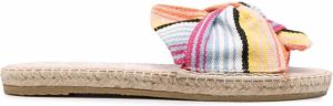 Manebi Hamptons striped flat slides Blue