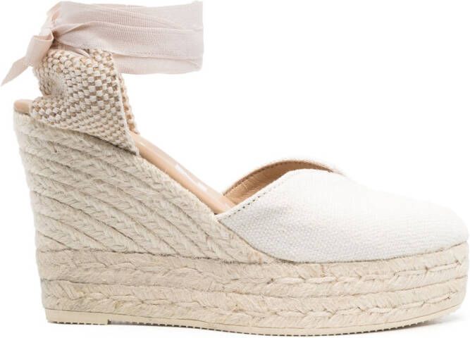 Manebi Heart-shaped 110mm wedge espadrilles White