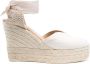 Manebi Heart-shaped 110mm wedge espadrilles White - Thumbnail 1