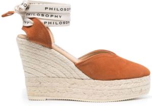 Manebi logo tie-strap espadrilles Brown