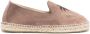 Manebi palm tree-embroidered suede espadrilles Brown - Thumbnail 1
