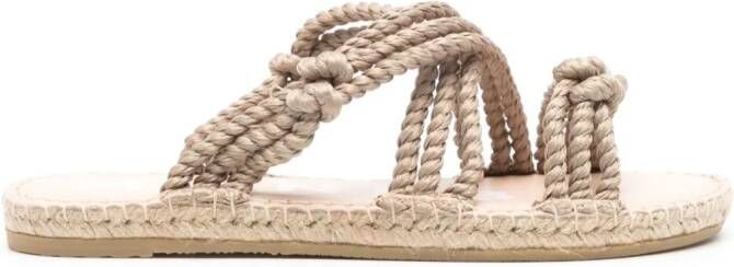 Manebi rope-detail flat espadrilles Neutrals