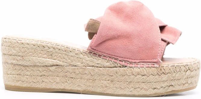 Manebi ruffle open-toe sandals Pink