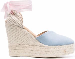 Manebi wraparound wedge espadrilles Blue