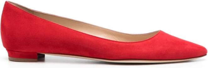 Manolo Blahnik 20mm leather ballerina shoes Red