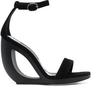 Manolo Blahnik 90mm ankle-strap detail sandals Black