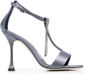 Manolo Blahnik Bambi crystal-strap sandals Blue