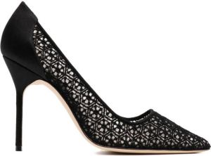 Manolo Blahnik Bbla 105mm pattern-lace pumps Black