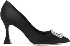 Manolo Blahnik buckle-detail 85mm heeled pumps Black