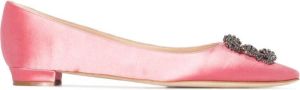 Manolo Blahnik buckle-detail ballerina shoes Pink