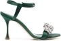 Manolo Blahnik crystal-embellished sandals Green - Thumbnail 1