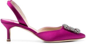 Manolo Blahnik embellished 65mm pointed sandals Purple