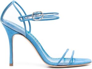 Manolo Blahnik Fersen 105mm suede sandals Blue