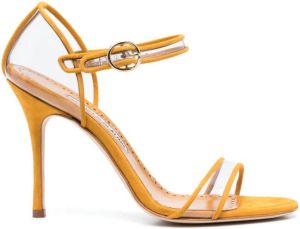 Manolo Blahnik Fersen 105mm suede sandals Yellow