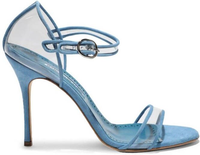 Manolo Blahnik Ferson 105mm leather sandals Blue