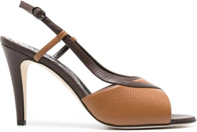 Manolo Blahnik Flora 90mm leather sandals Brown
