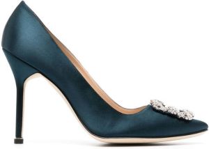 Manolo Blahnik Hangisi 105mm pointed-toe pumps Blue