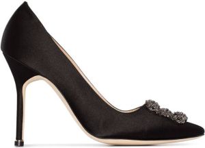 Manolo Blahnik Hangisi 105mm satin pumps Black
