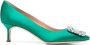 Manolo Blahnik Hangisi 60mm crystal-buckle pumps Green - Thumbnail 1