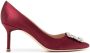 Manolo Blahnik Hangisi 70mm crystal-buckle pumps Red - Thumbnail 1