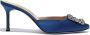 Manolo Blahnik Hangisi 70mm leather mules Blue - Thumbnail 1