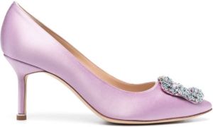 Manolo Blahnik Hangisi 80mm appliqué pumps Purple
